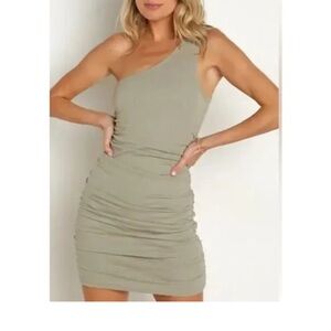 L*Space One-Shoulder Dress in Sage Green - Size Small MSRP $132
